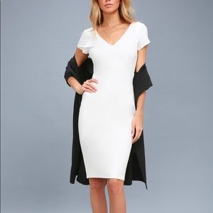 Lulus Business of Love White Bodycon Midi Dress